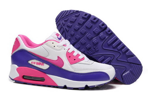 Nike Air Max 90 Womenss Shoes New White Pink Purple Portugal